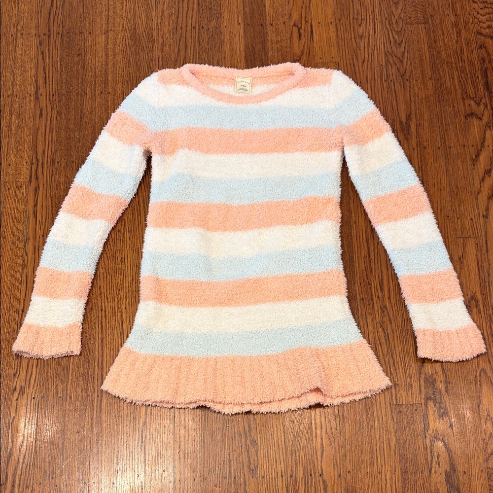 Gelato Pique Marshmallow‎ Striped Fluffy Lounge Sweater Dress Japanese M
